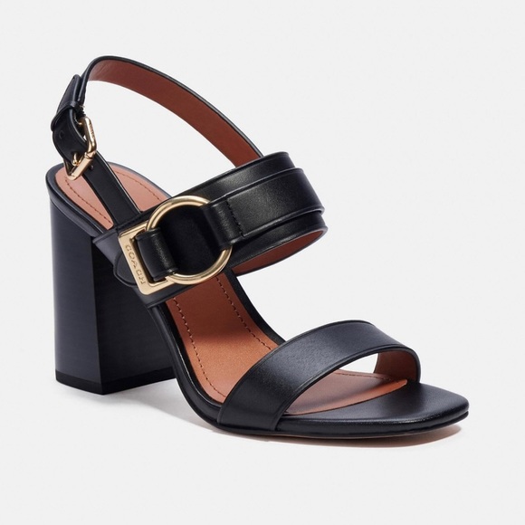 Coach Black Leather Heels - Picture 1 of 8